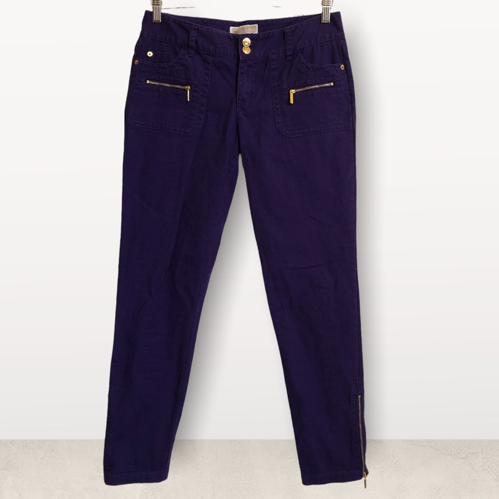 Michael Kira purple jeans with gold‎ zipper size 6